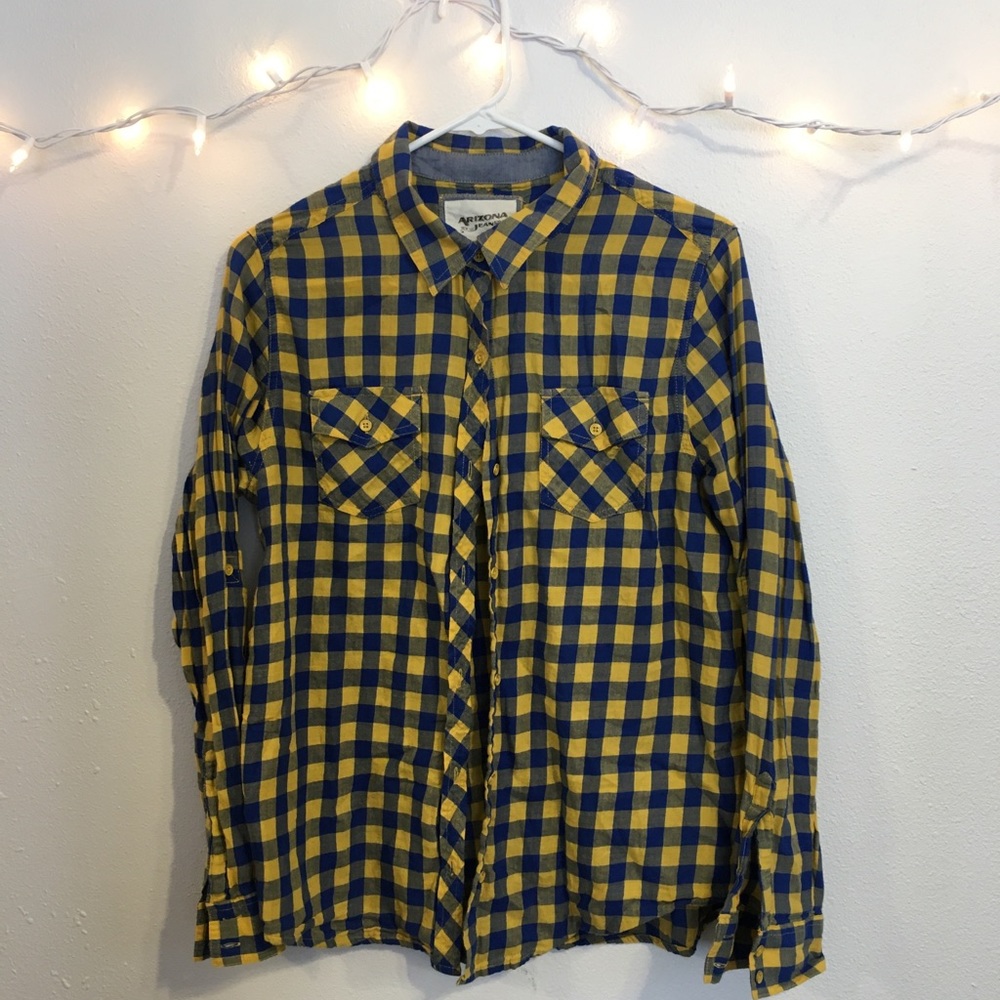 Arizona yellow & blue button down
